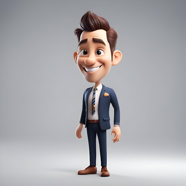 Free photo 3d illustration of a young man with a happy expression on his face