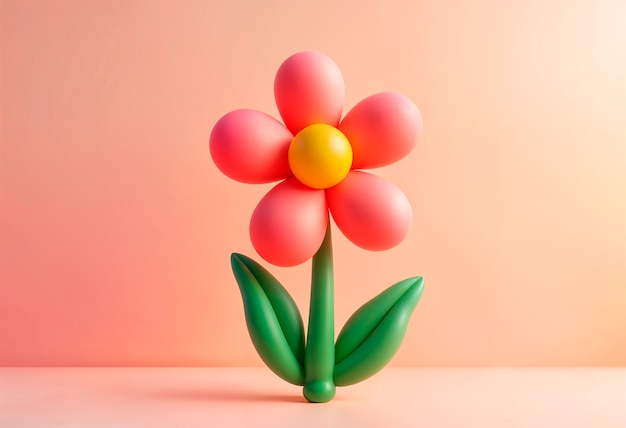 Free Photo 3d inflatable pastel flower background