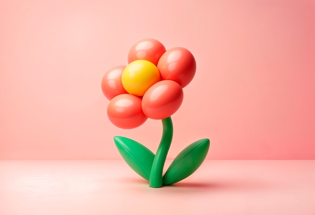 3d inflatable pastel flower background