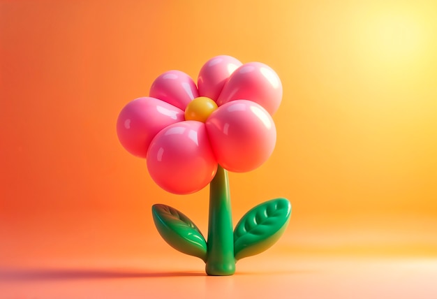 3d inflatable pastel flower background