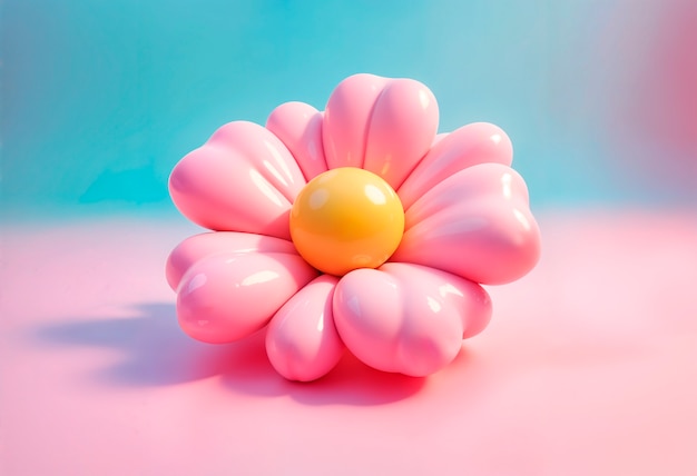 Free photo 3d inflatable pastel flower background