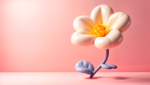 Free photo 3d inflatable pastel flower background