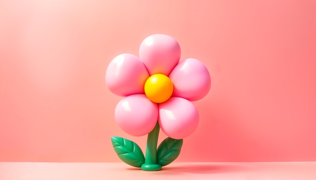 3d inflatable pastel flower background