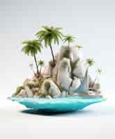 Free photo 3d island with sea landscape