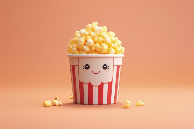 3d kawaii cinema popcorn cup