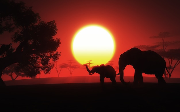 Free Photo 3d landscape of africa