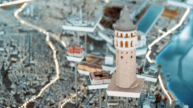 Free photo 3d map of istanbul turkey