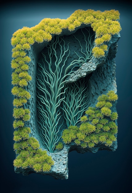 Free photo 3d marine algae