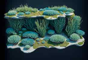 Free photo 3d marine algae