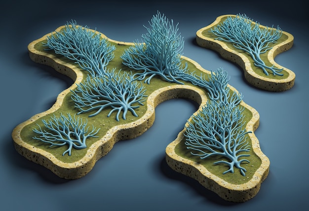 Free photo 3d marine algae