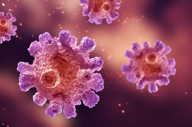 Free photo 3d medical background with abstract virus cells