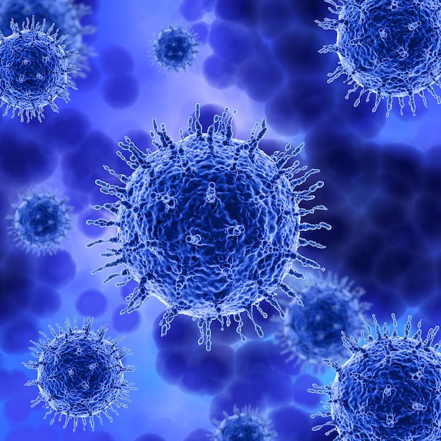 Free Photo 3d medical background with abstract virus cells