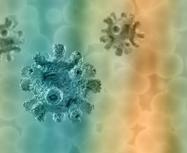 Free photo 3d medical background with abstract virus cells