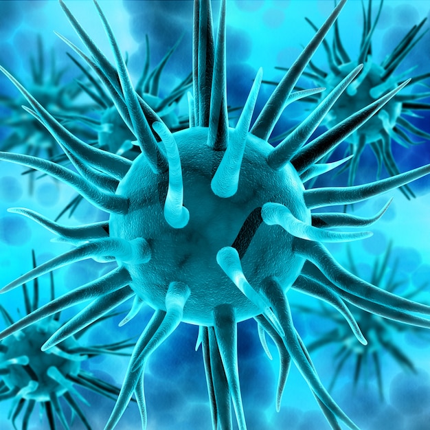 Free photo 3d medical background with abstract virus cells