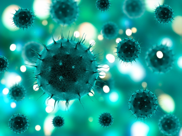 Free photo 3d medical background with abstract virus cells