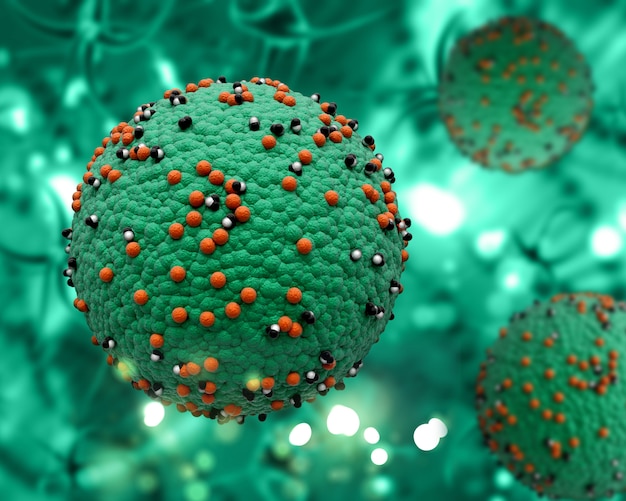 Free Photo 3d medical background with measles virus