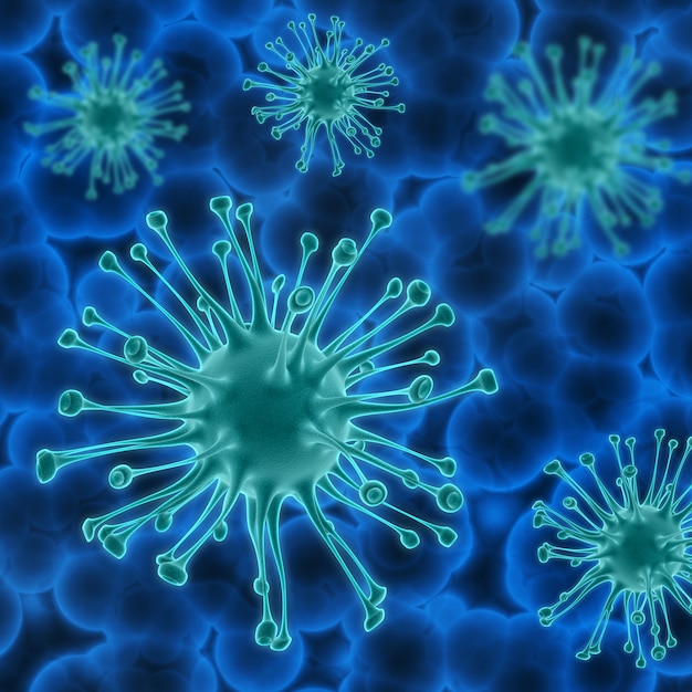 Free photo 3d medical background with virus cells