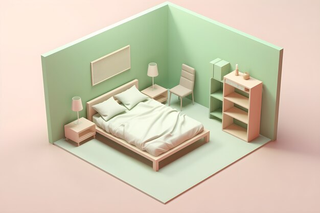 3d model of house room