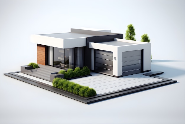 Free Photo 3d model of residential building