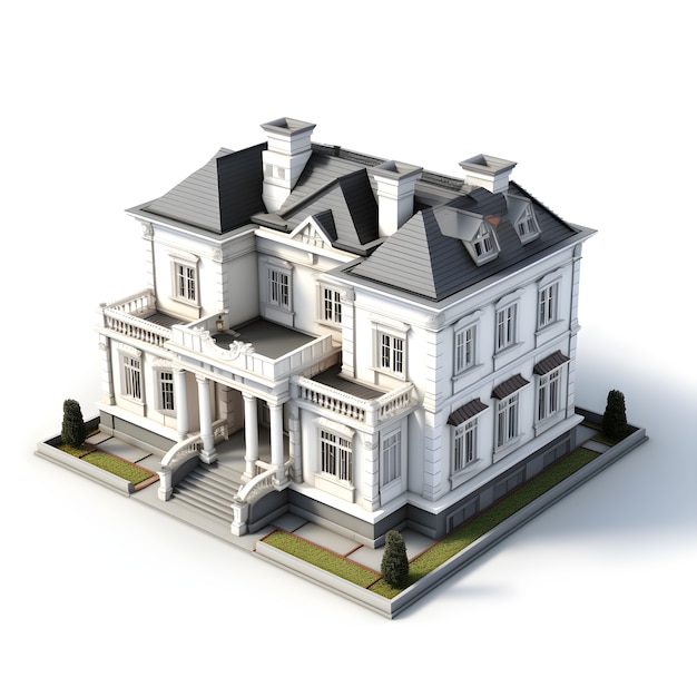 Free photo 3d model of residential building