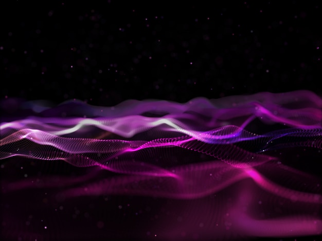 Free Photo 3d modern background with cyber particles