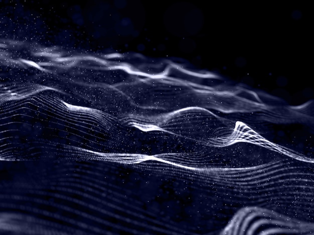 3D modern background with flowing particles