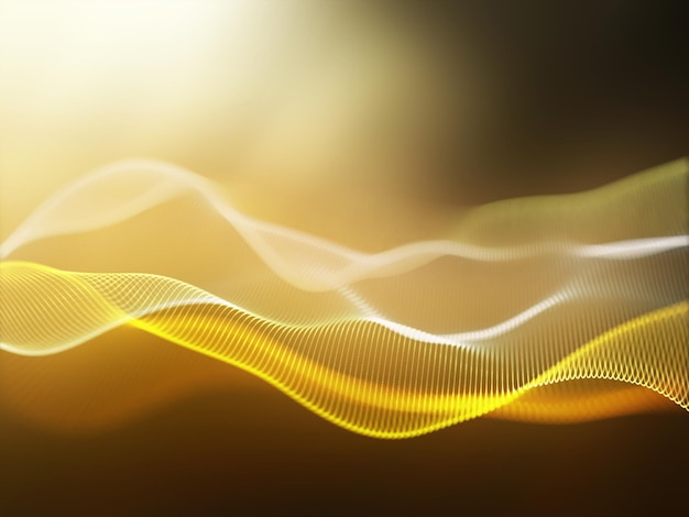 Free photo 3d modern background with golden flowing particle waves