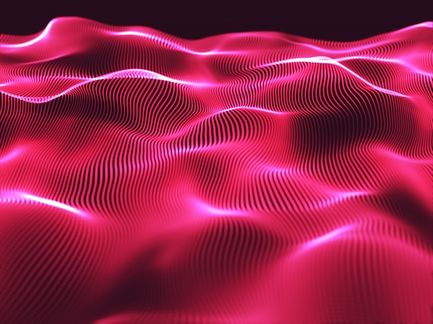 3D modern background with hot pink flowing lines