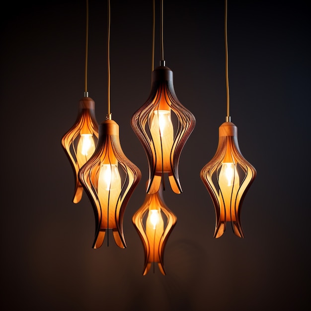 Free Photo 3d modern lamp design