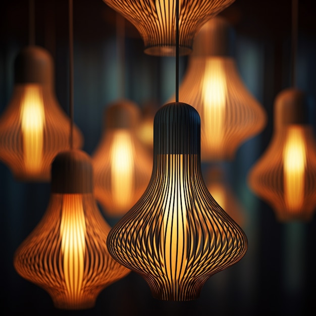 Free photo 3d modern lamp design