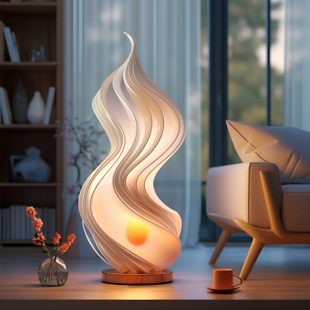 Free Photo 3d modern lamp design