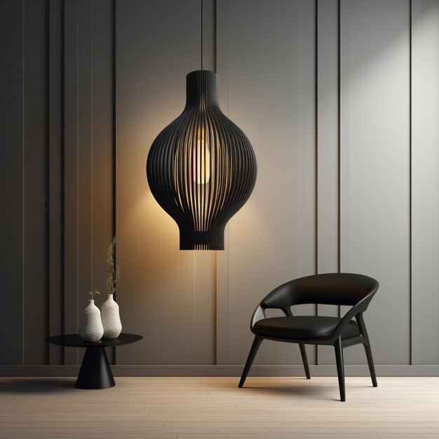 Free Photo 3d modern lamp design