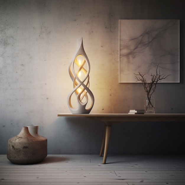 Free Photo 3d modern lamp design