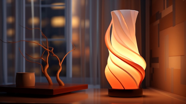 Free photo 3d modern lighting lamp design