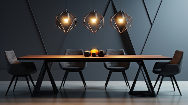 Free Photo 3d modern lighting lamp design