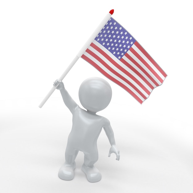 Free Photo 3d morph man celebrating 4th of july