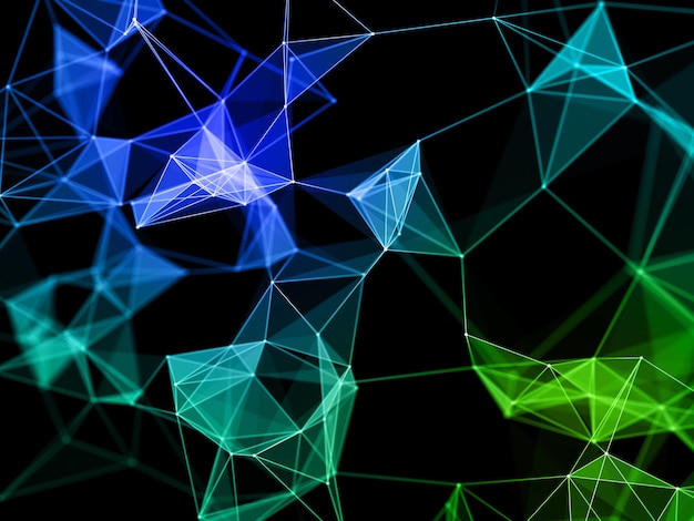 Free photo 3d network communications background with low poly design