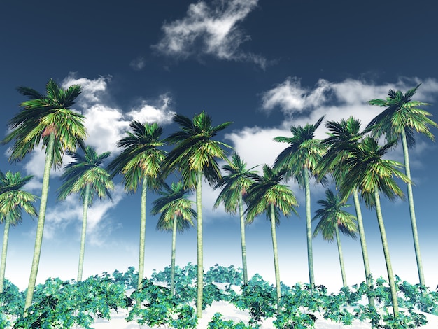 Free Photo 3d palm tree landscape