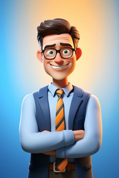 3d portrait of businessman