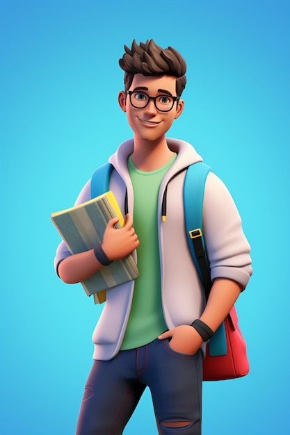 3d portrait of high school teenager