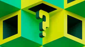 Free photo 3d questions boxes suprise concept