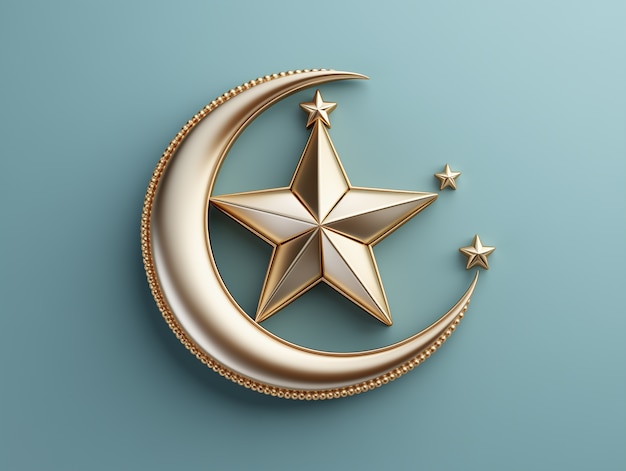 Free photo 3d ramadan celebration crescent moon