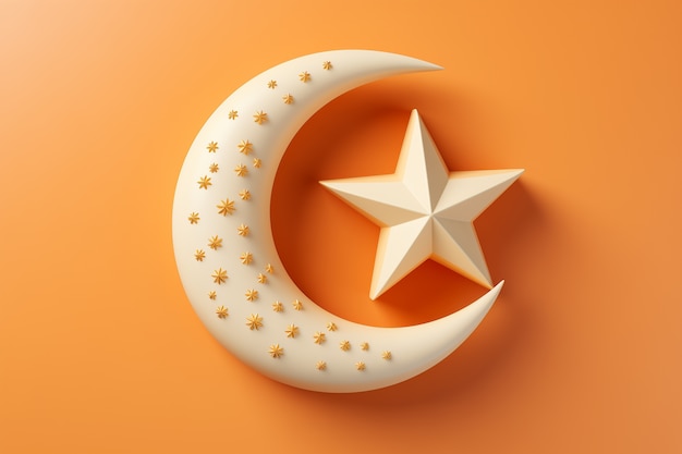 Free photo 3d ramadan celebration crescent moon