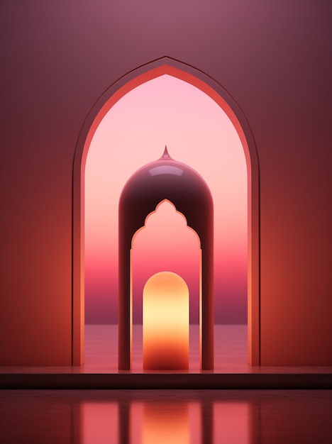 Free photo 3d ramadan celebration elements scene