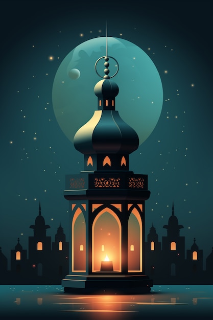 Free Photo 3d ramadan celebration lantern