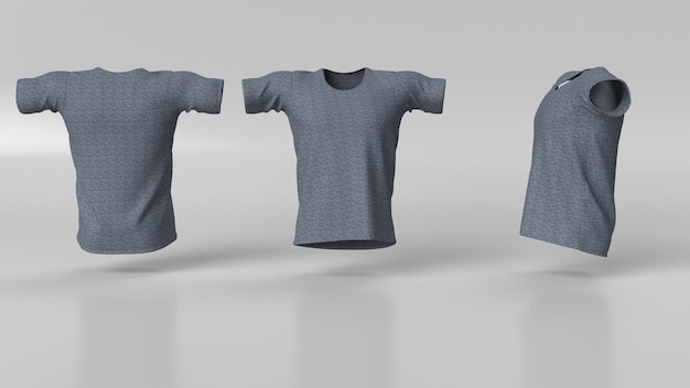 Free photo 3d realistic render of mens t shirt clean empty template, mockup for design, logo