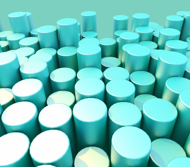 Free photo 3d render of an abstract background of cylinders