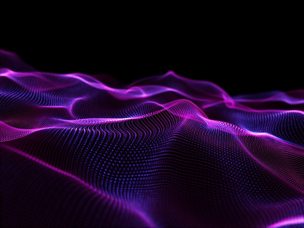 Free Photo 3d render of an abstract background with flowing particles