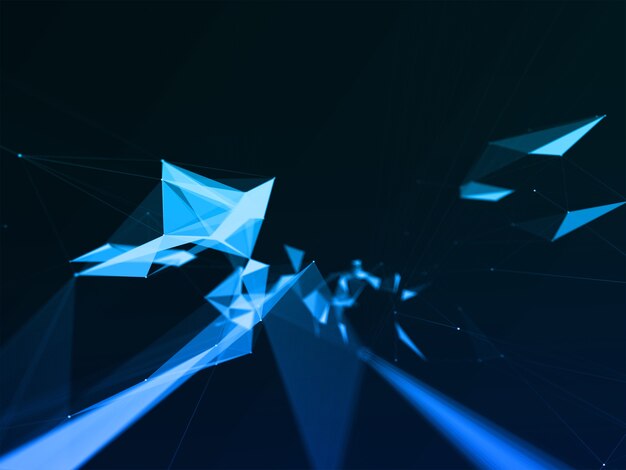 Free photo 3d render of an abstract background with low poly tech design