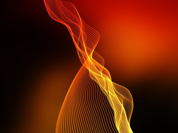 3D render of an abstract flowing lines techno background